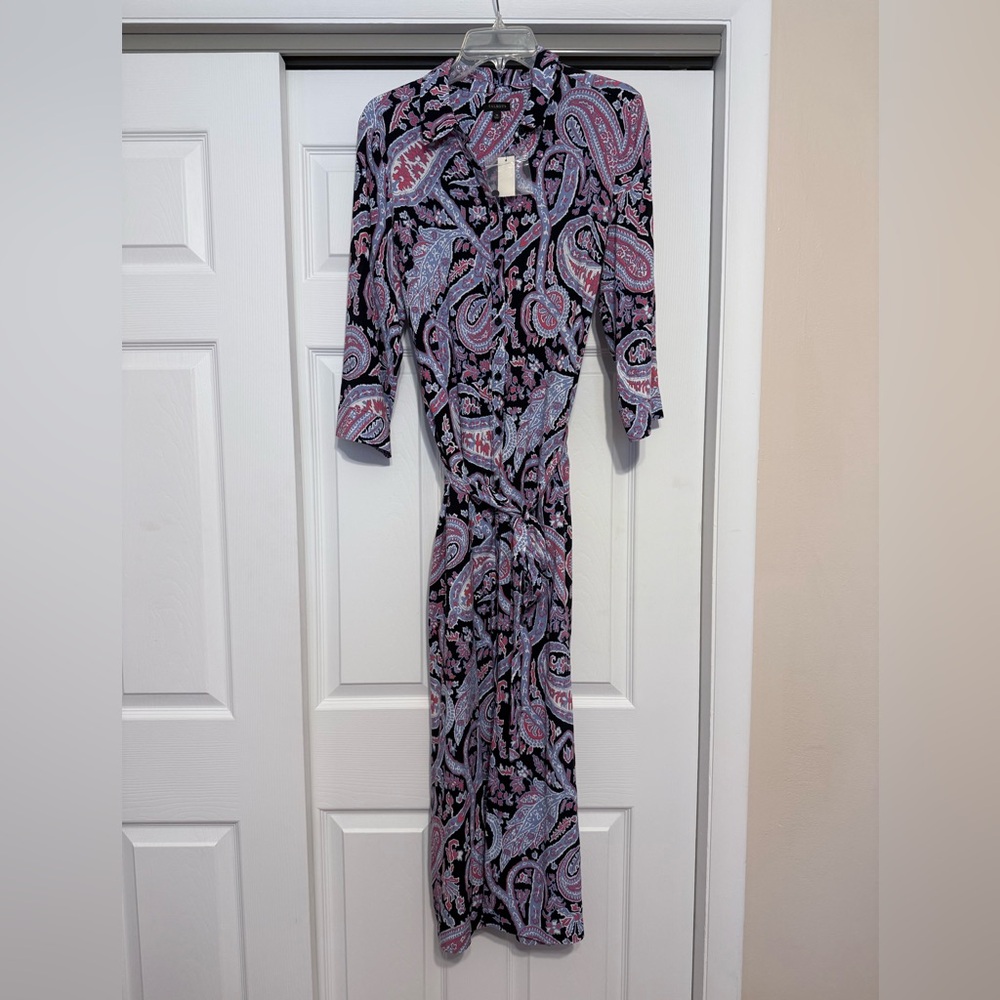 Brand New Talbots Button Down Paisley Print Dress - Size 10